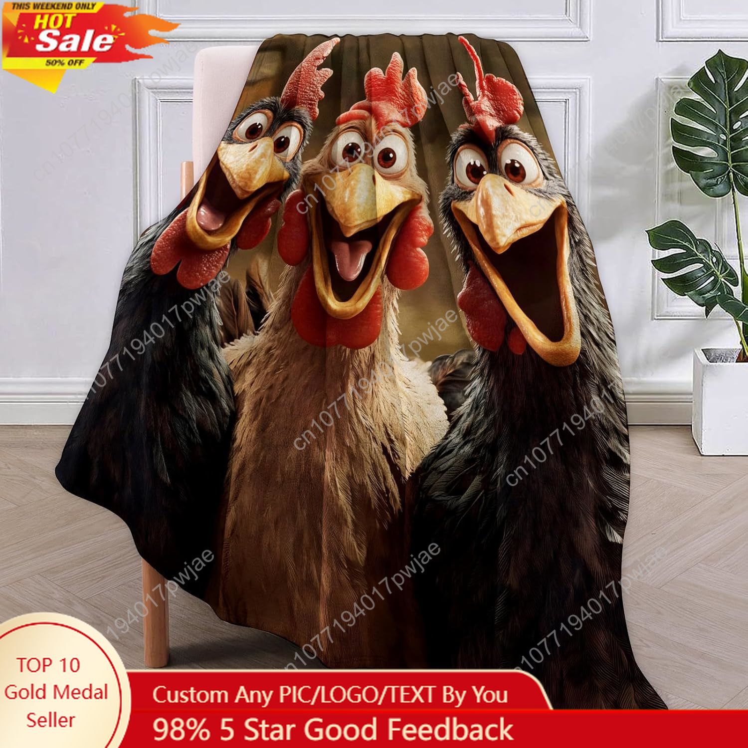 Home Textiles Throw - Manta de pollos, regalos para mujeres,