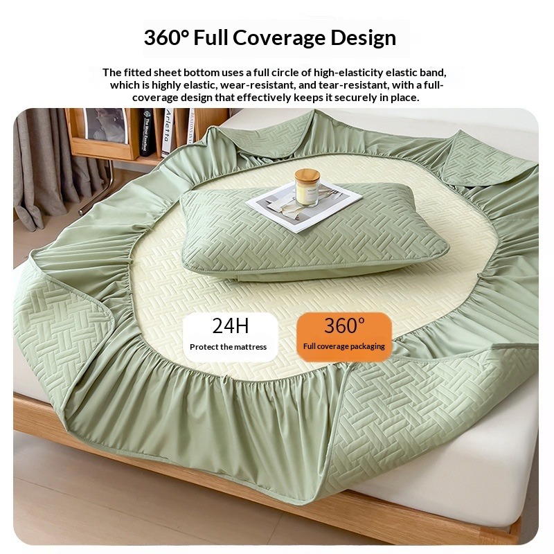 Fitted Sheet Deep - Protector de Colchón Acolchado de Algodón,
