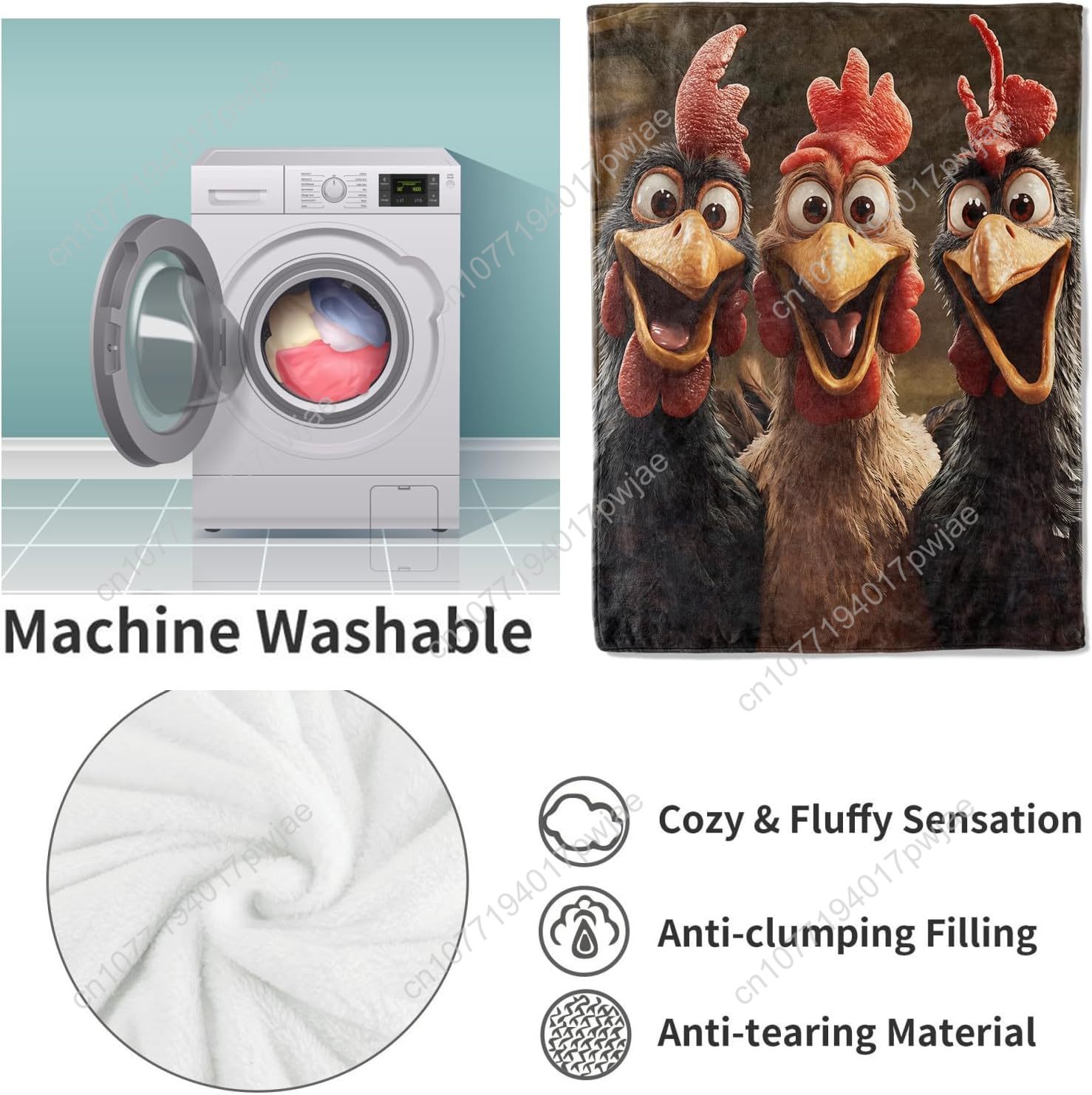 Manta de pollos, regalos para  - Home Textiles Throw reseña y precio