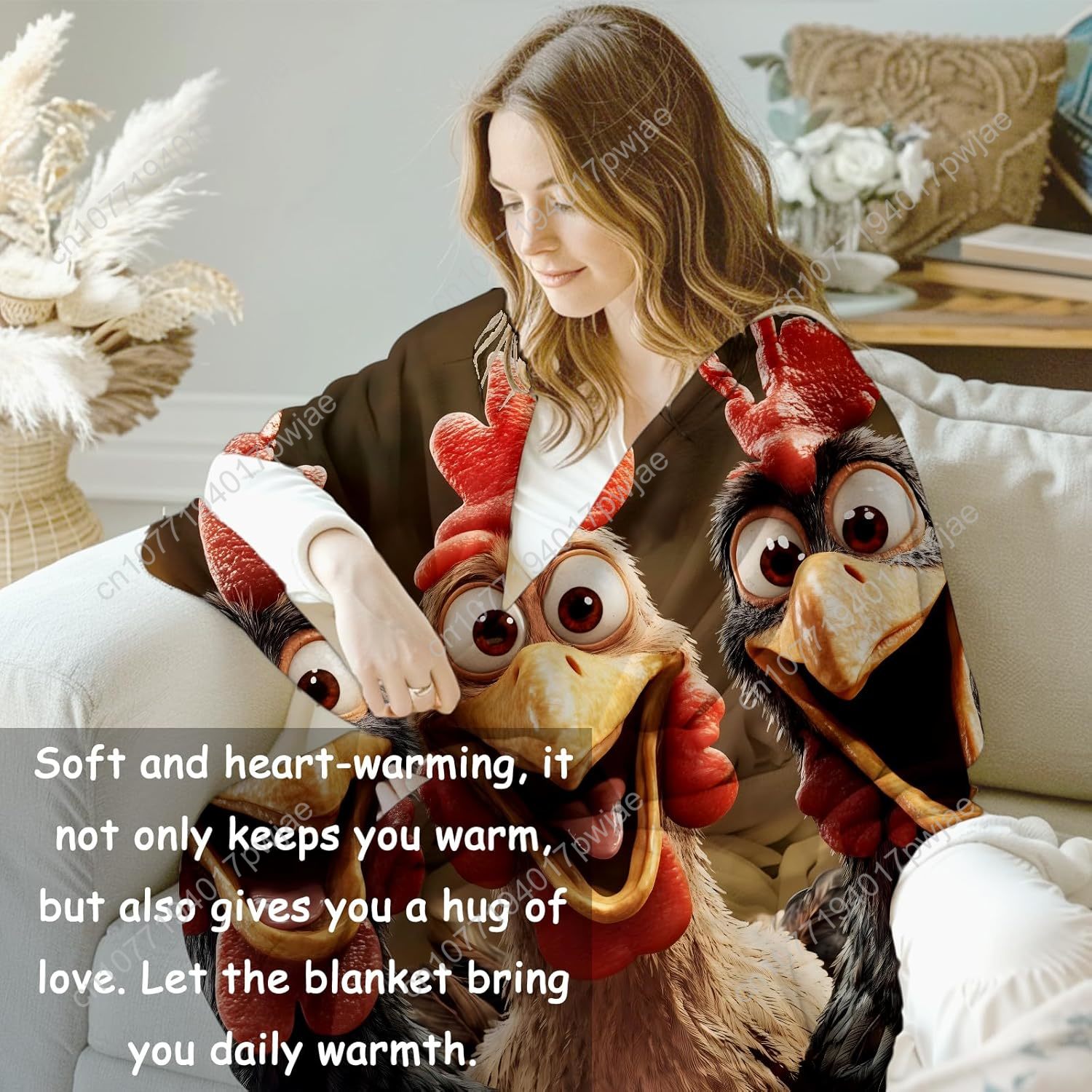 Manta de pollos, regalos para  - Home Textiles Throw reseña y precio
