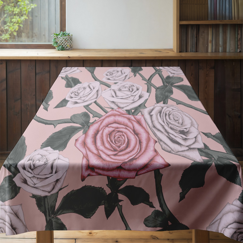 Mantel floral rosa con rosas r - Home Textiles Com reseña y precio