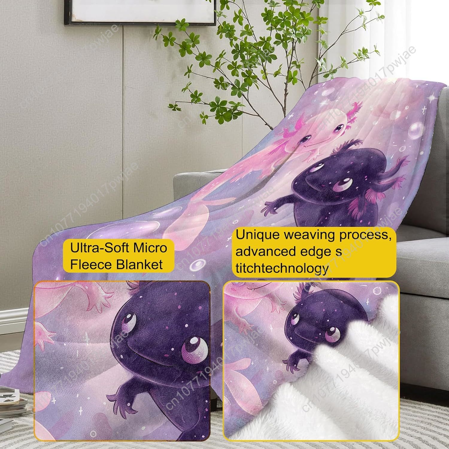Manta Axolotl, lindas mantas d - Home Textiles Throw reseña y precio