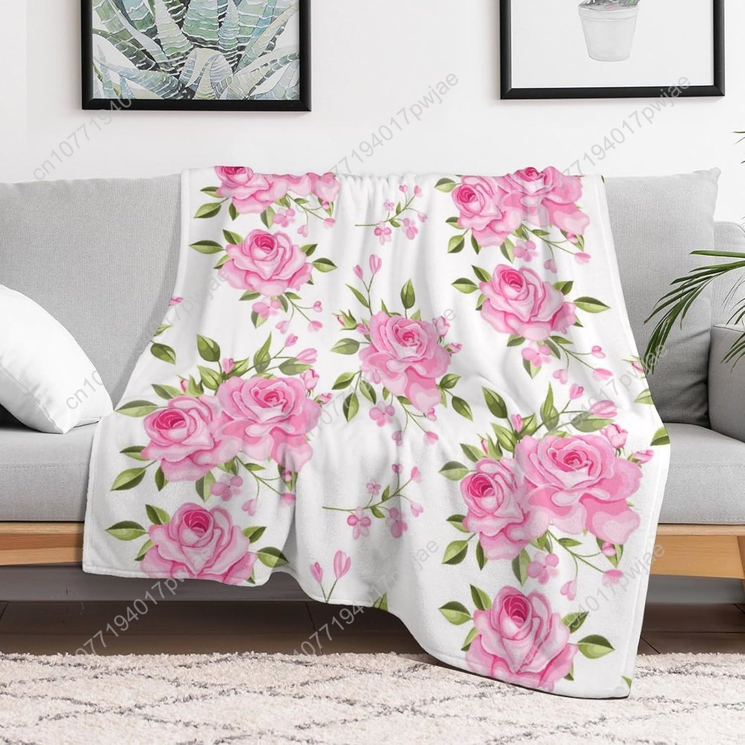 Manta de flores rosas, decorac - Home Textiles Throw reseña y precio