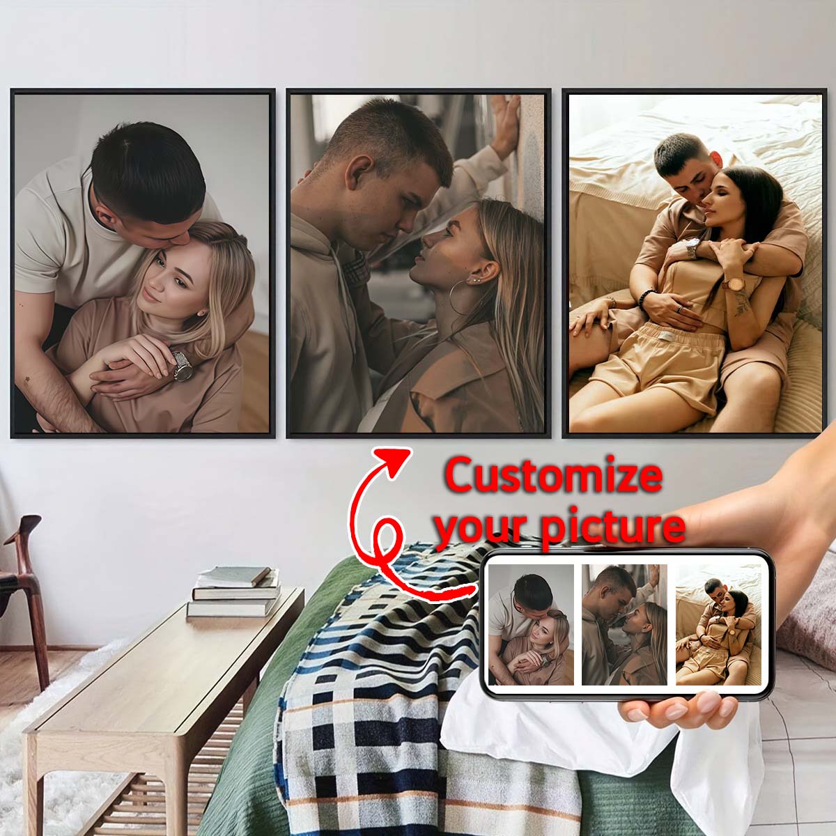 Tríptico - Cuadro de madera co - Home Of Textiles reseña y precio
