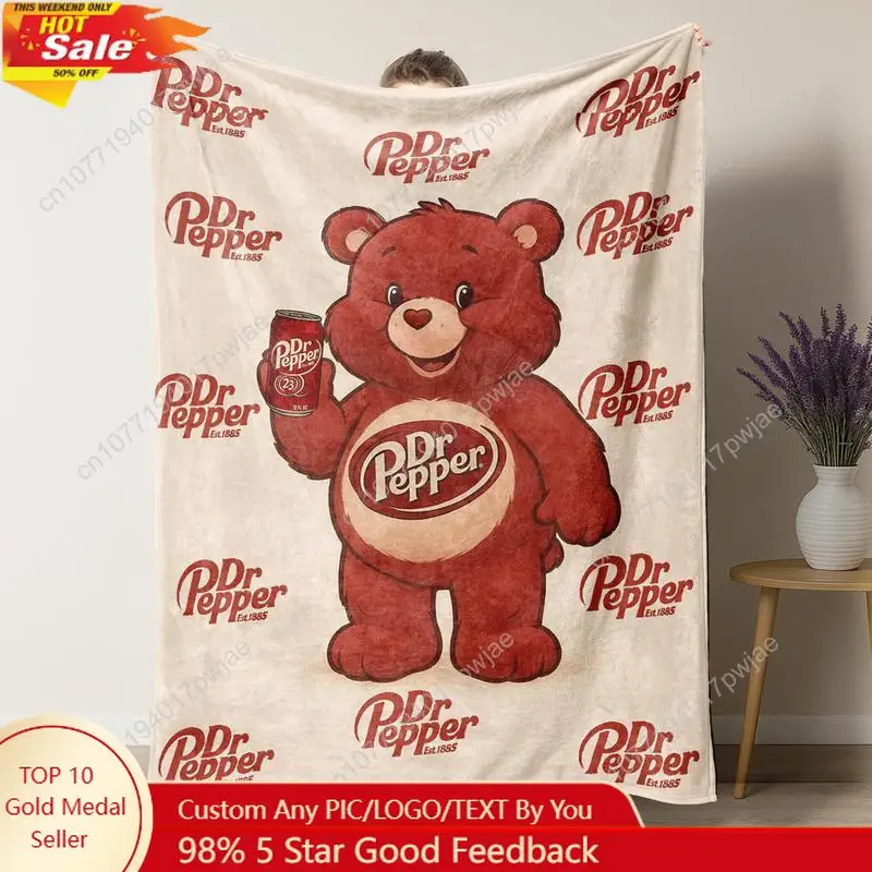 Dr Pepper Bear-Manta de franel - Home Textiles Throw reseña y precio