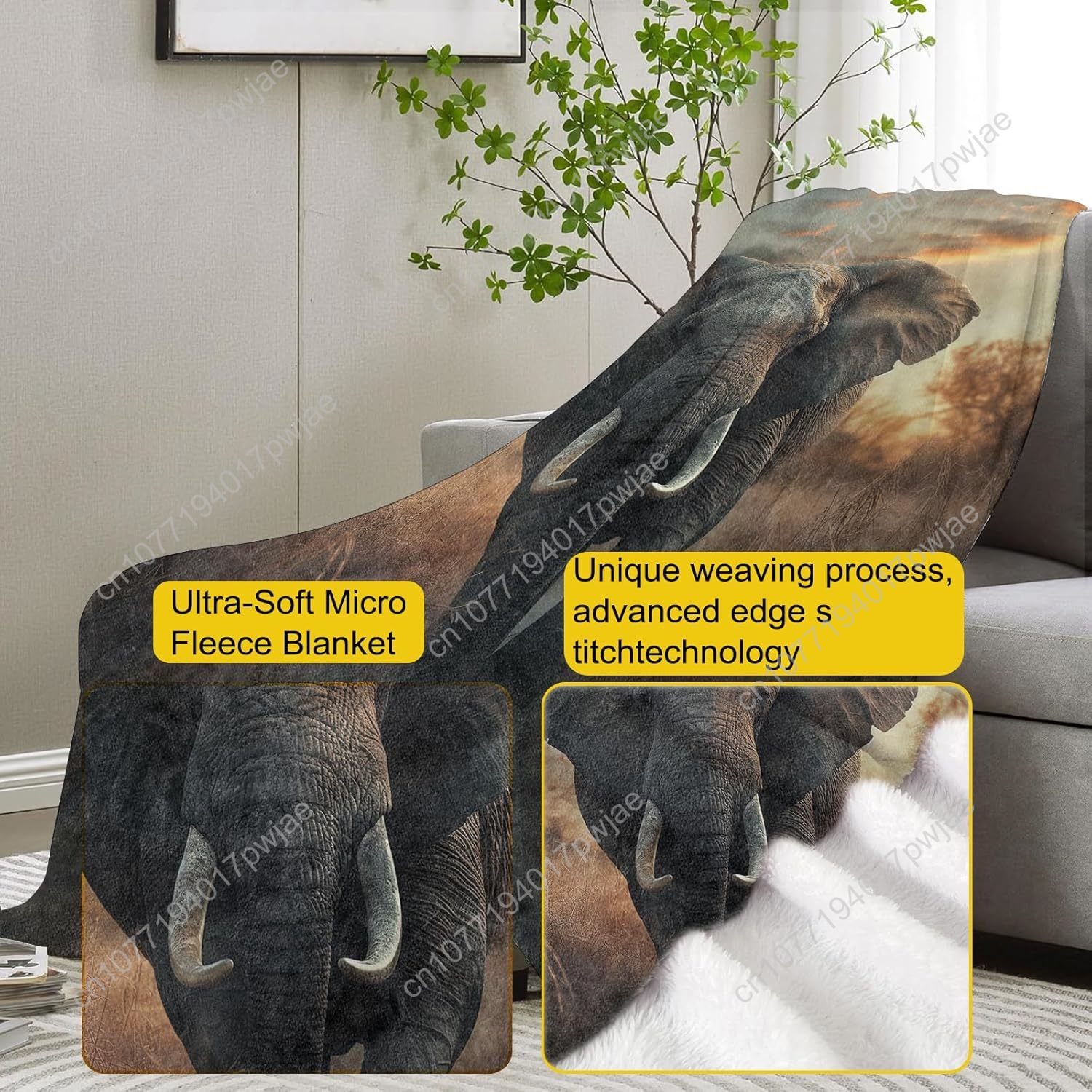 Manta polar de elefante, escen - Home Textiles Throw reseña y precio