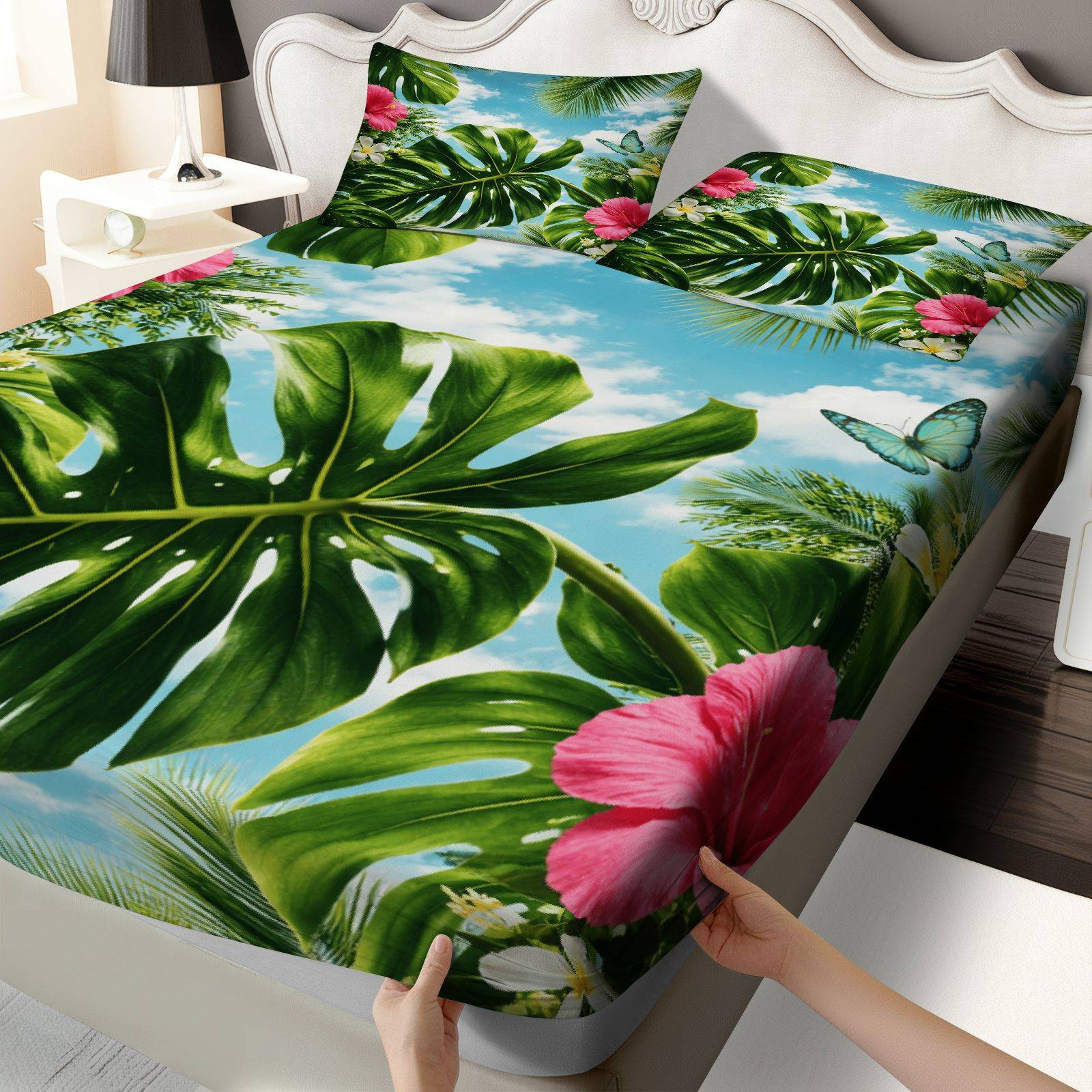 Juego de Sábanas de Hibisco Tr - Fitted Sheet Deep reseña y precio