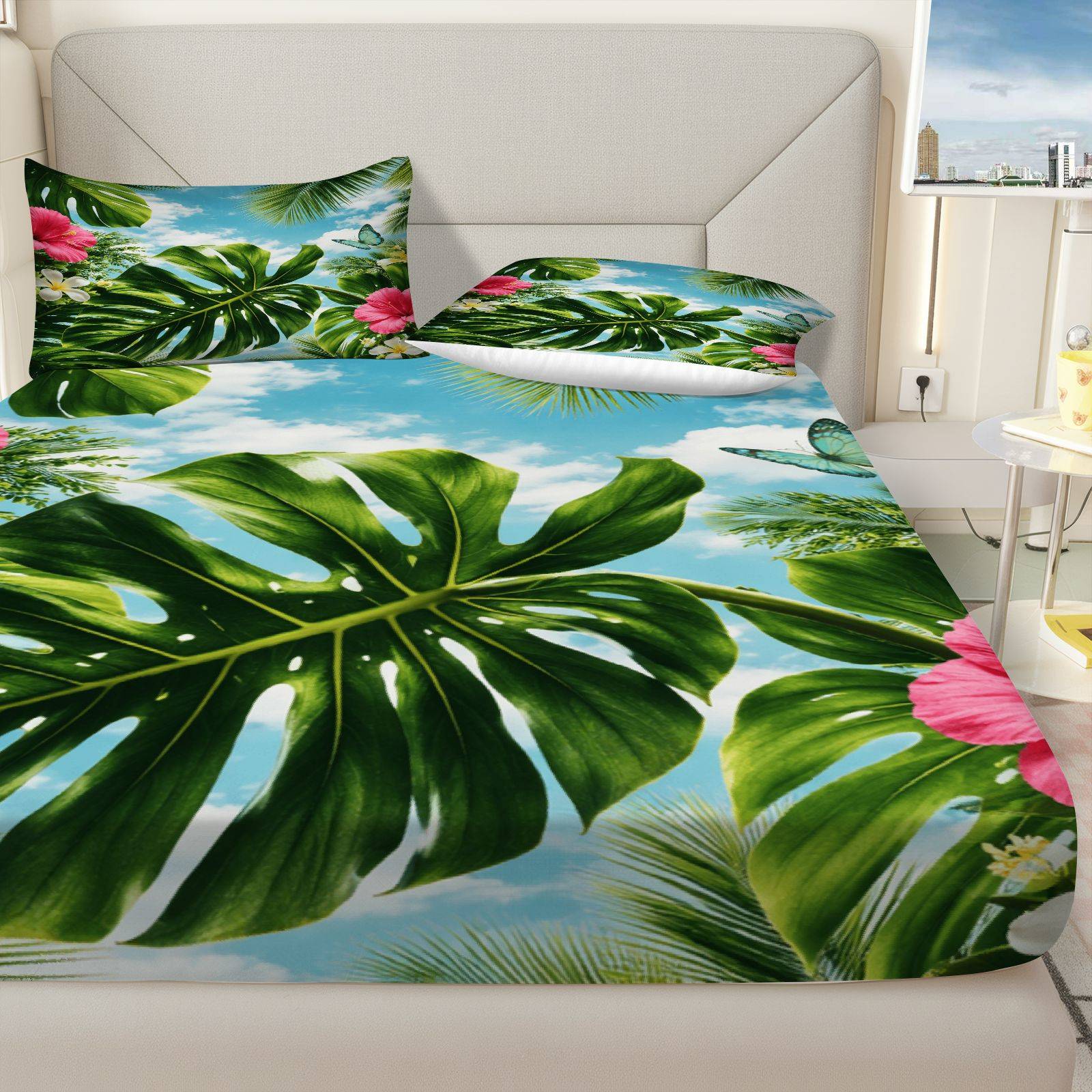 Juego de Sábanas de Hibisco Tr - Fitted Sheet Deep reseña y precio