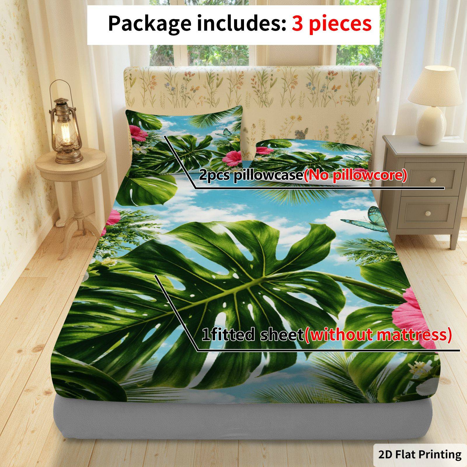 Juego de Sábanas de Hibisco Tr - Fitted Sheet Deep reseña y precio