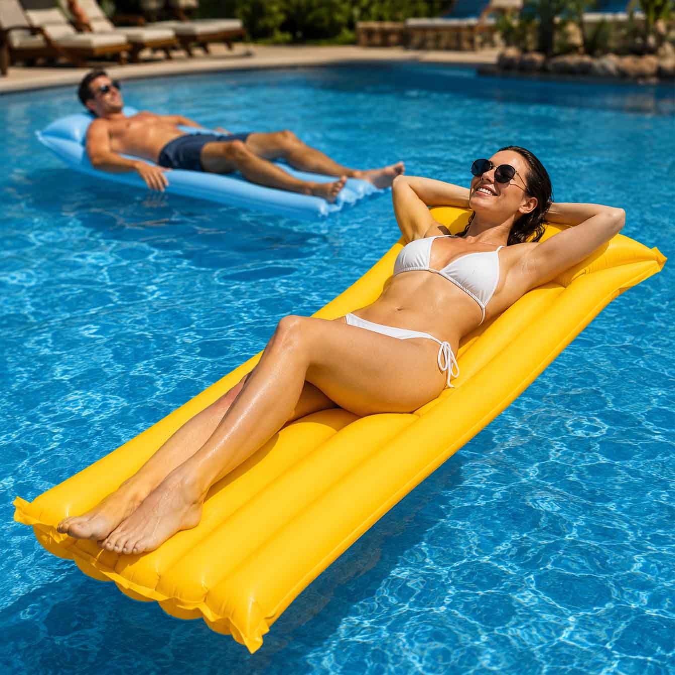 Colchón inflable para piscina, - Fitted Sheet Deep reseña y precio